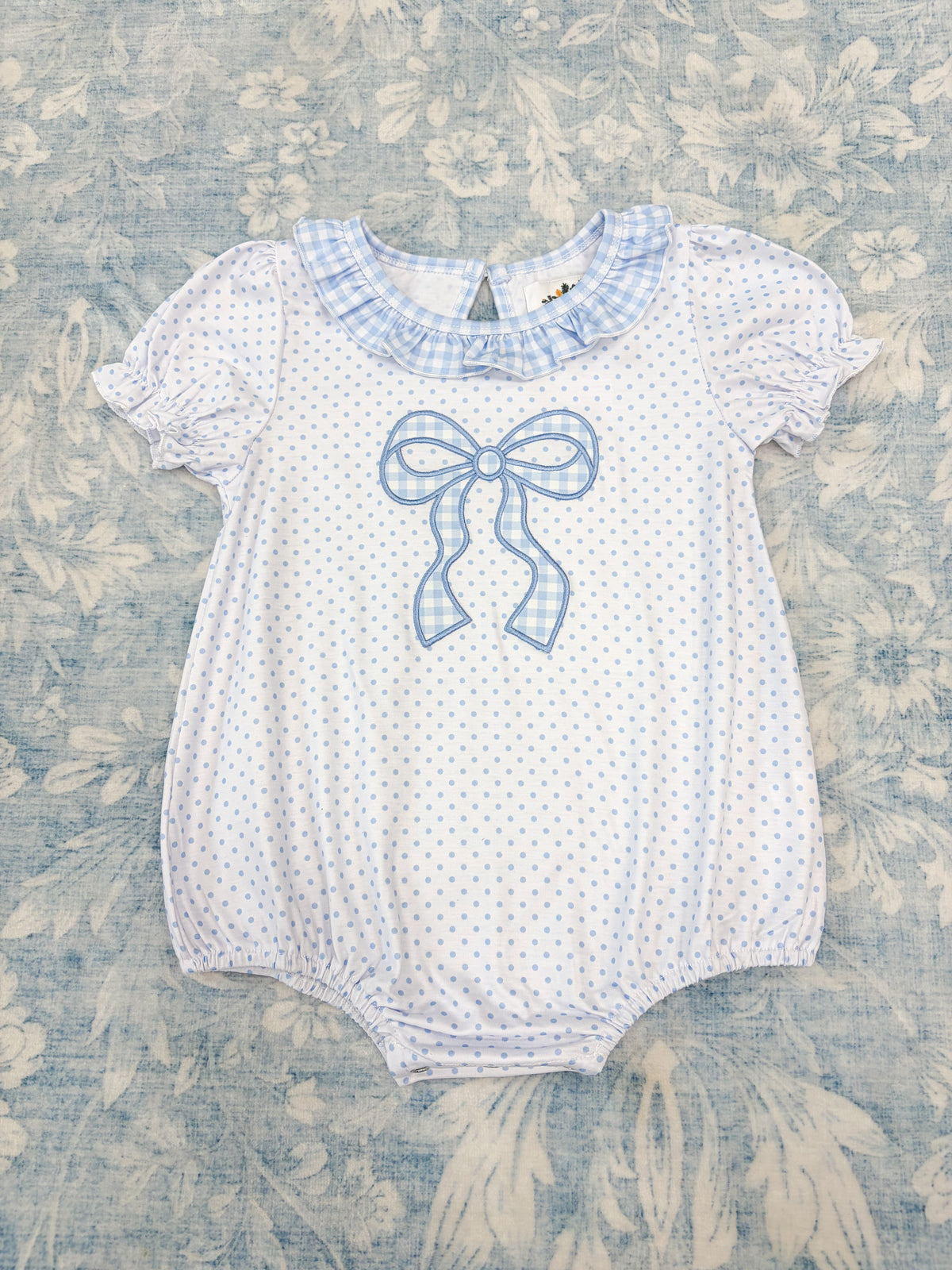 GIRL PRETTY LITTLE BOW APPLIQUE BUBBLE