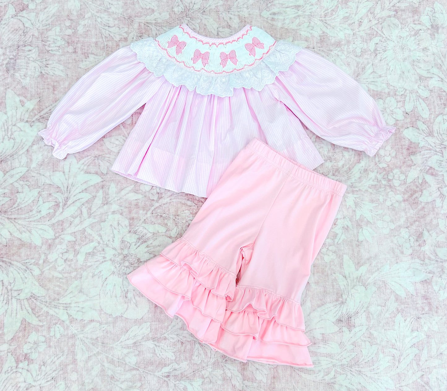 BOWS & PEARLS GIRL PANT SET