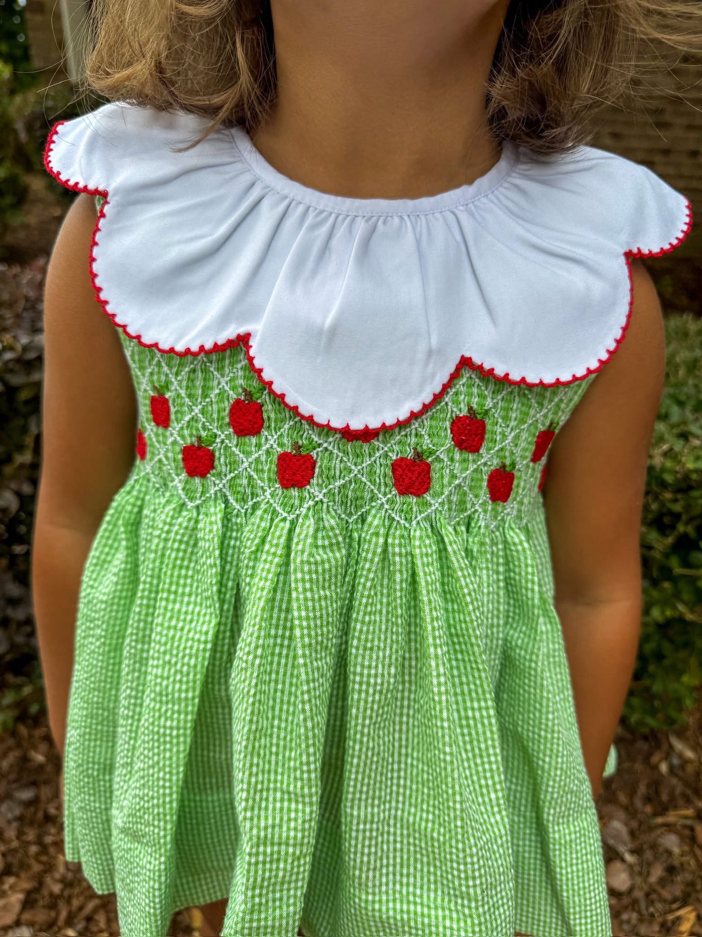 APPLE GEO SMOCKED BLOOMER SET