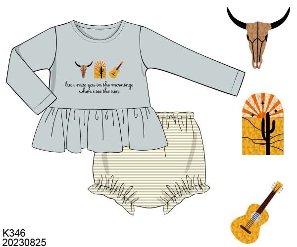 WS PO80: Girls Something in the Orange Bloomer Set