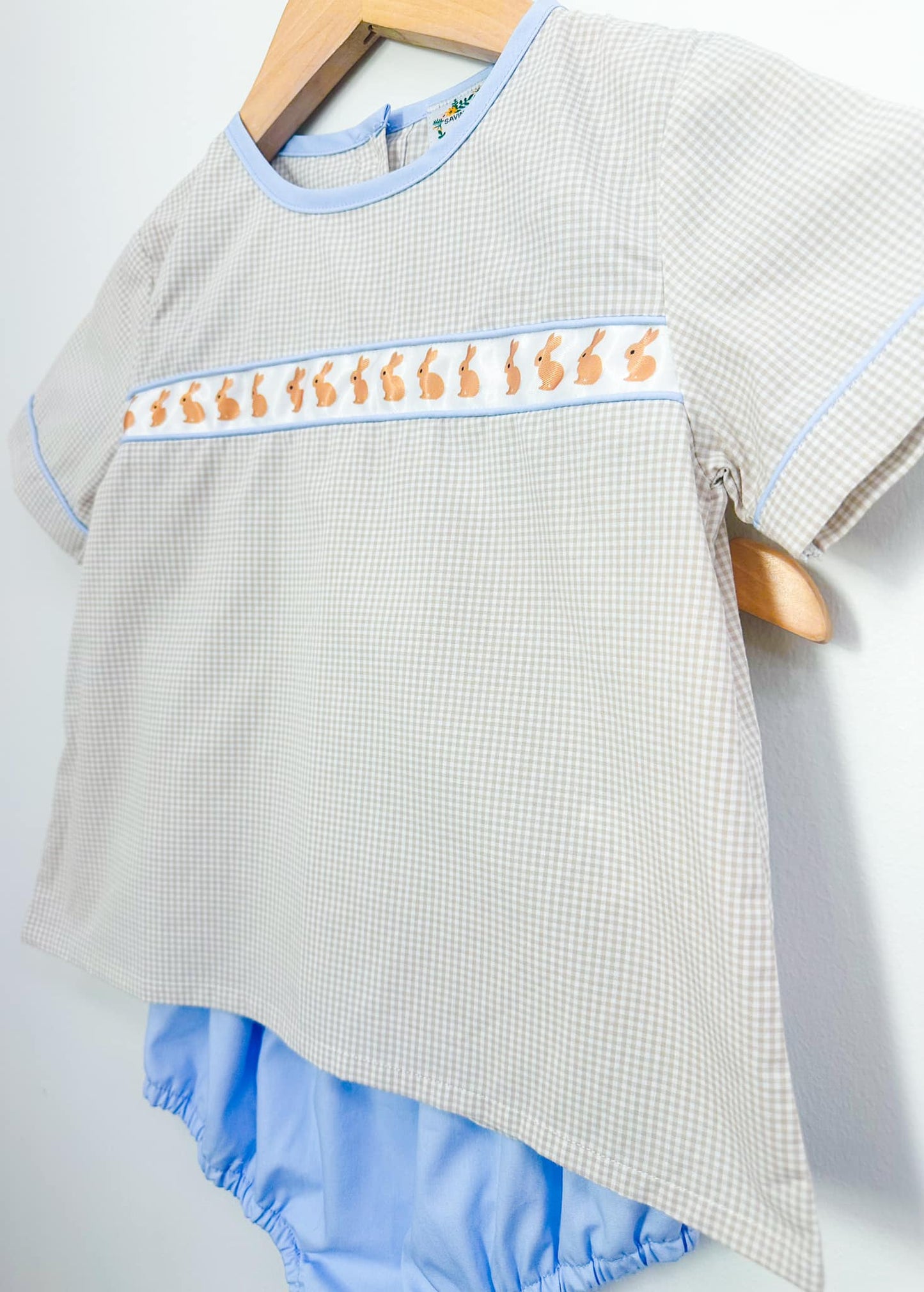 BOYS RIBBON BUNNY DIAPER SET