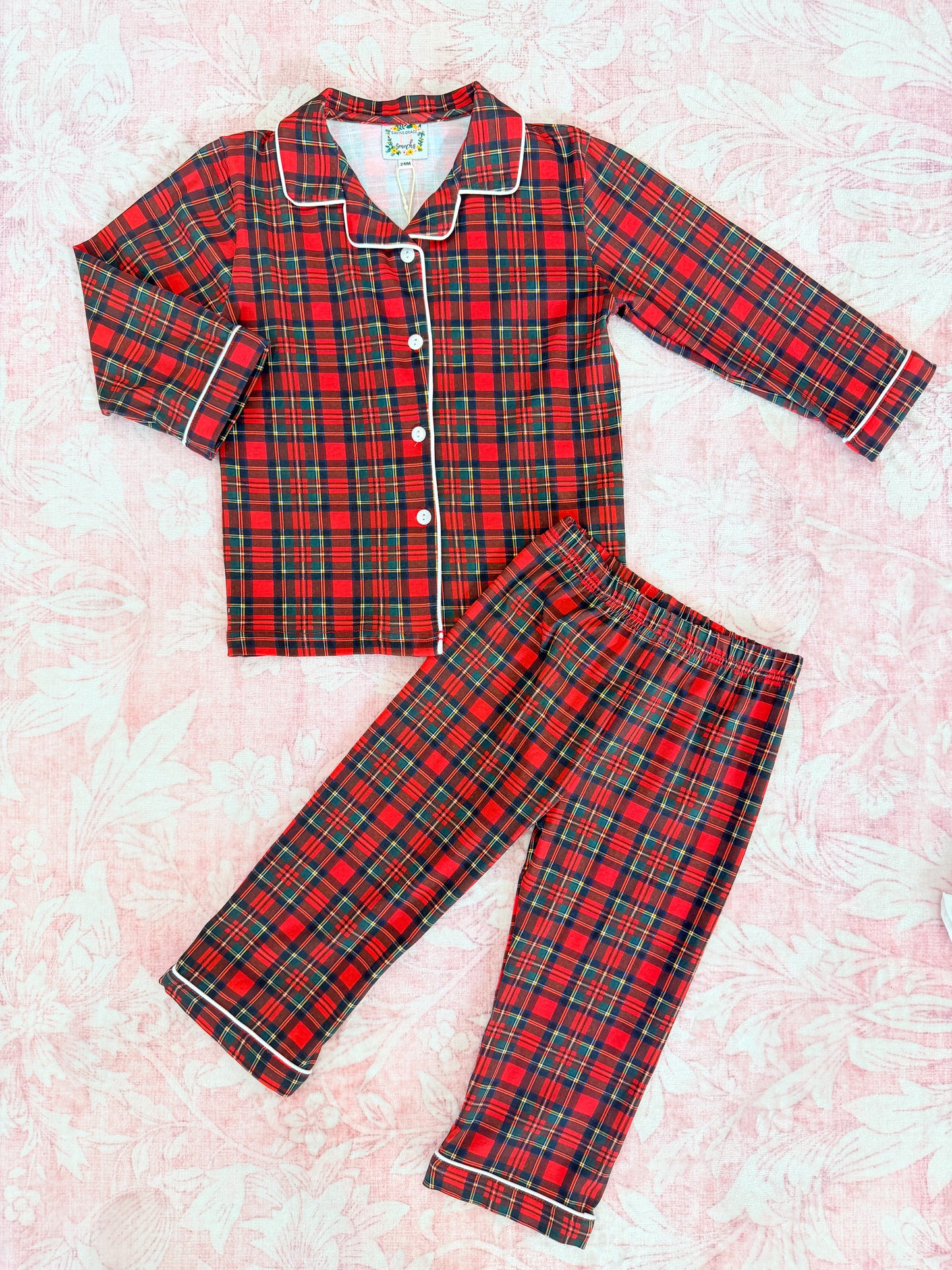 CHRISTMAS EVE PLAID BOY SET