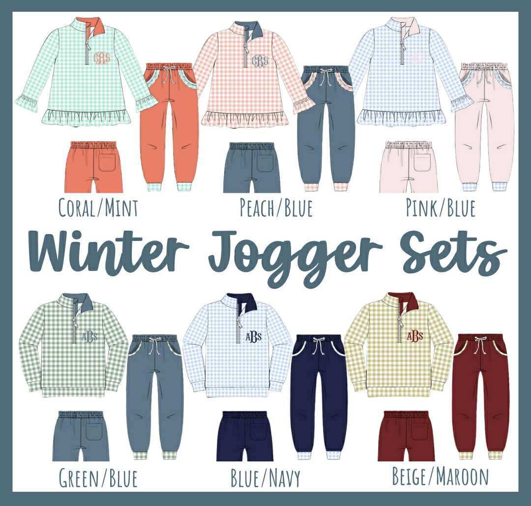 WINTER JOGGER SETS GIRLS CORAL/MINT