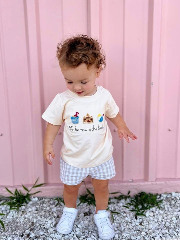 BOYS TAKE ME TO THE BEACH SHORT SET