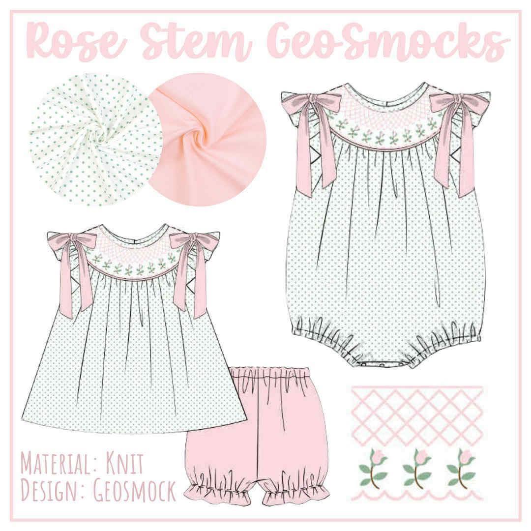ROSE STEM GEO SMOCK GIRL BUBBLE
