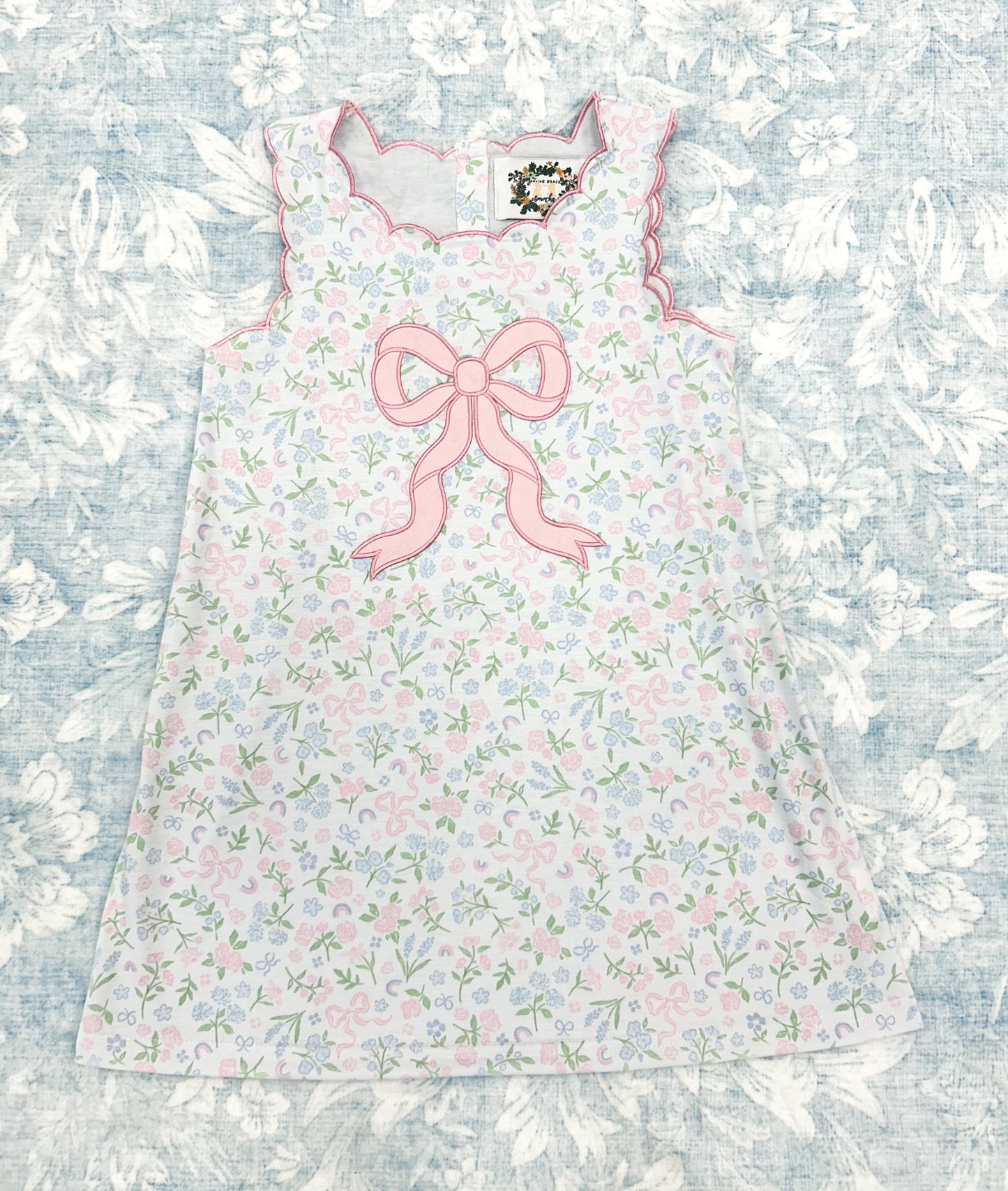 GIRLS SUTTON FLORAL BOW DRESS