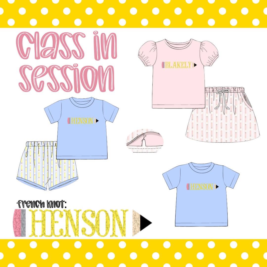 BOY FRENCH KNOT CLASS IN SESSION SHIRT ONLY