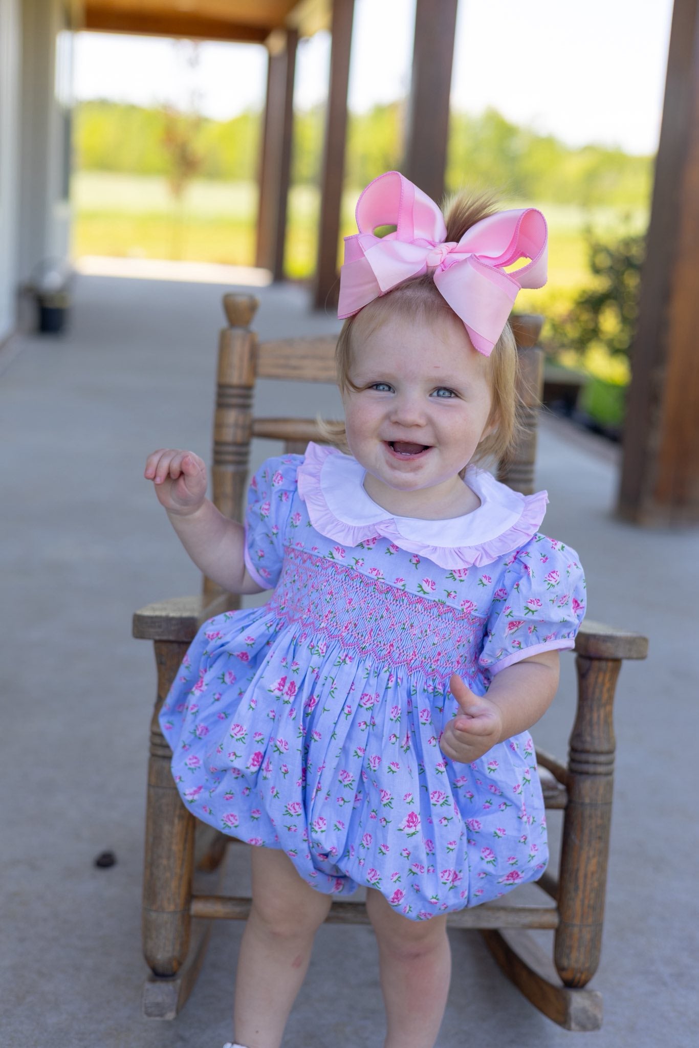 RUTH FLORAL GEO SMOCK GIRL BUBBLE