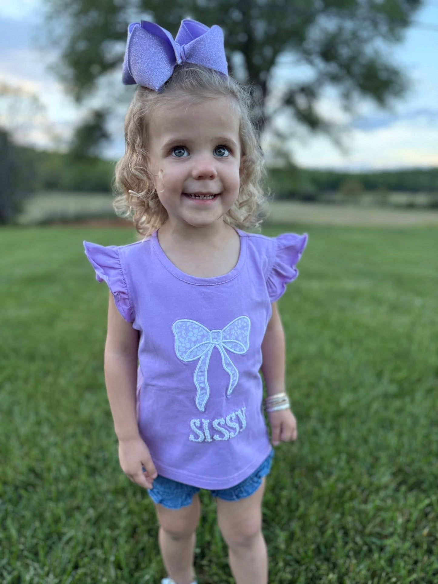 GIRL SPRING KNITS BOW SHIRT