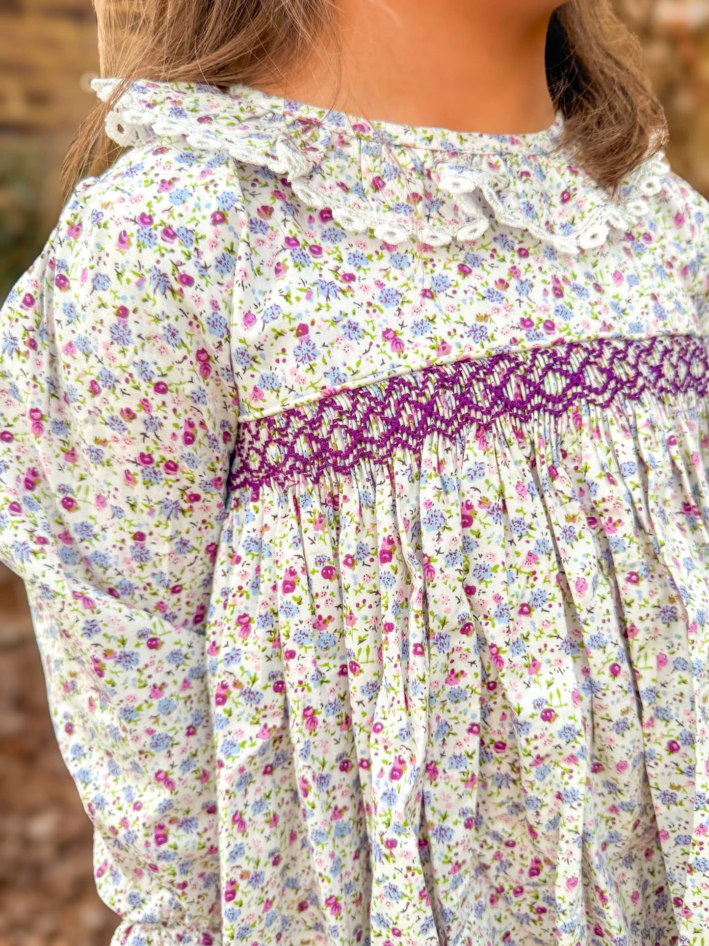 TINY LAVENDER FLORAL SMOCKED LEGGING SET