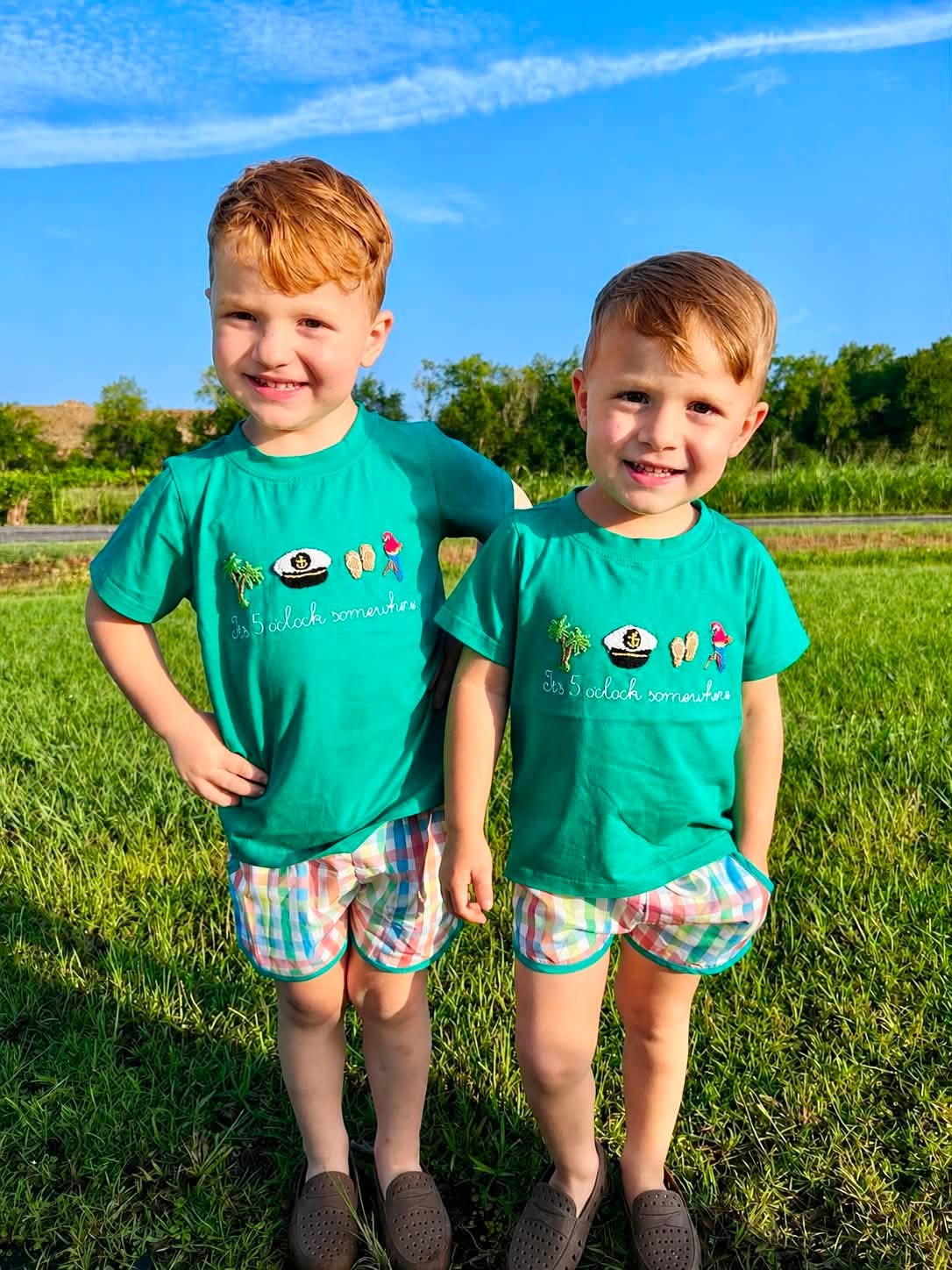 BOYS CHEESEBURGER IN PARADISE SHORTIE SET