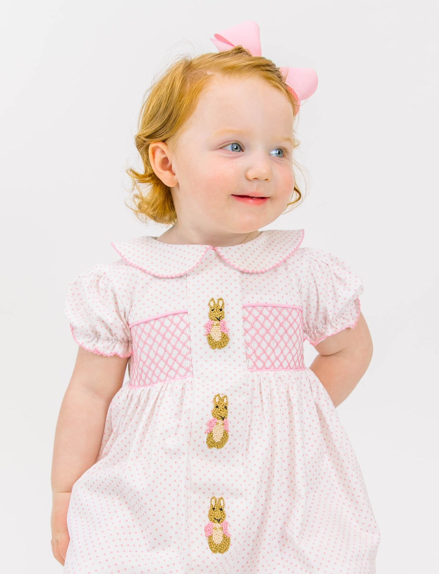 GIRLS FRENCH KNOT COTTONTAIL DRESS
