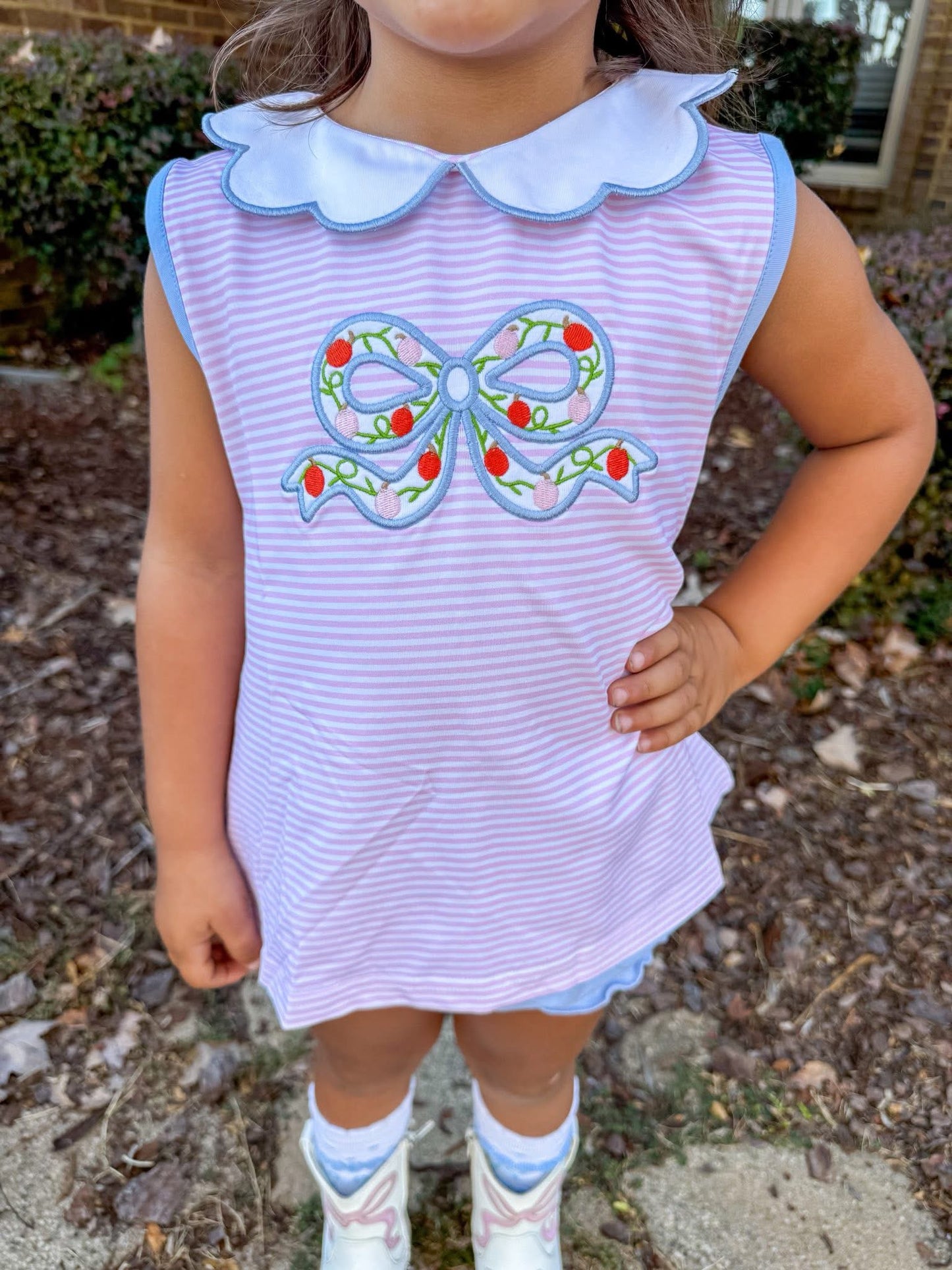 FALL BOW APPLIQUE BLOOMER SET