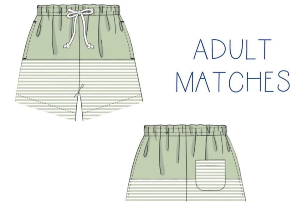 SUTTON FLORAL & STRIPES SWIM DAD TRUNKS