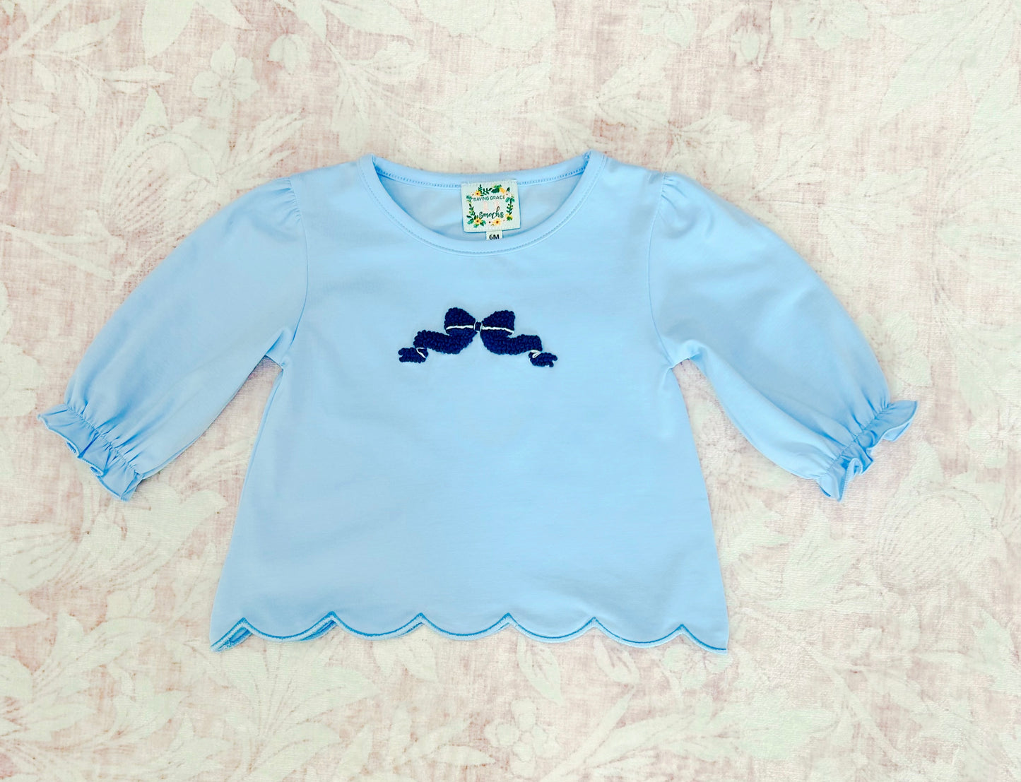 LONG SLEEVE NAVY BOW GIRL SHIRT