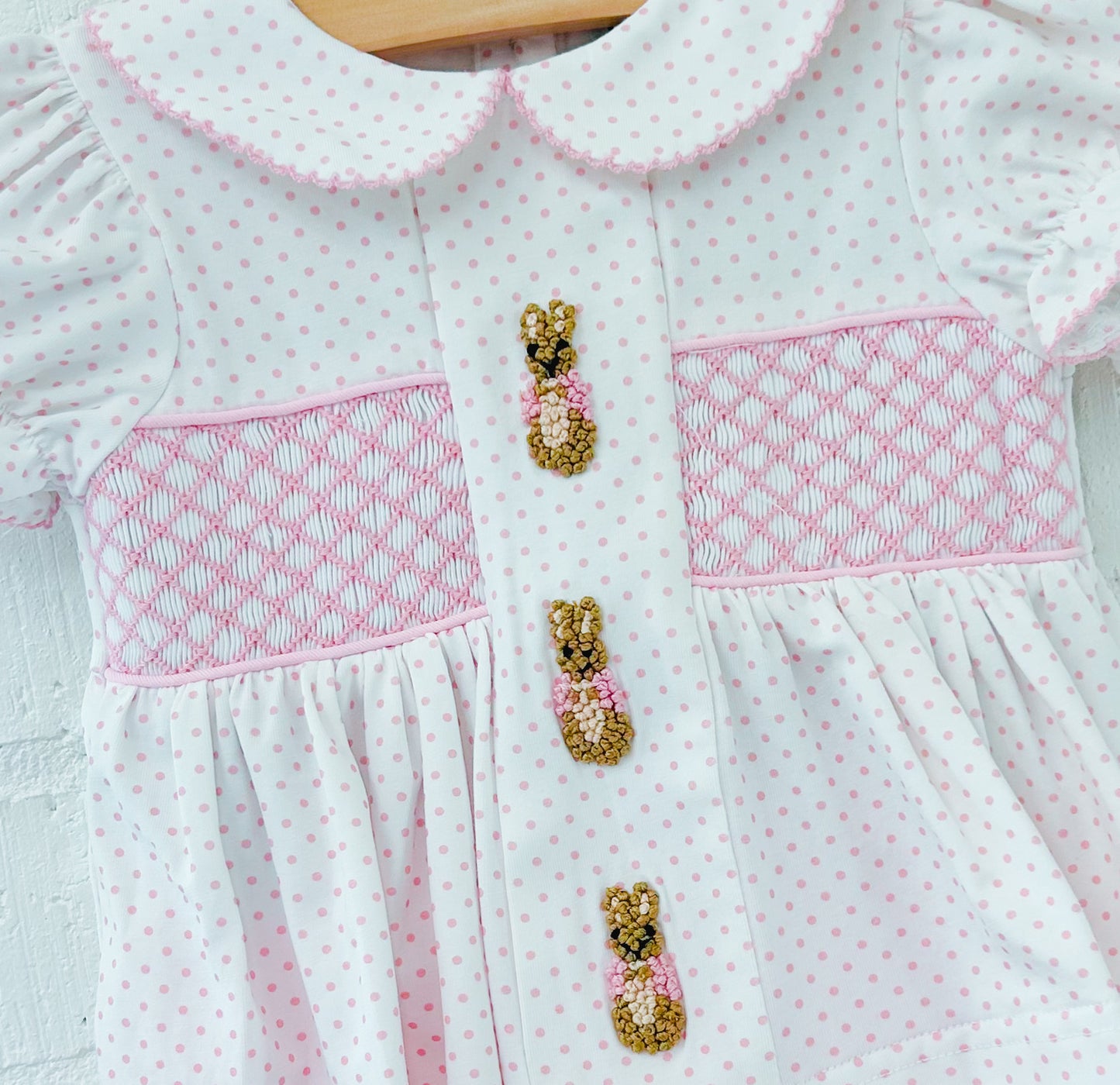 GIRLS FRENCH KNOT COTTONTAIL DRESS