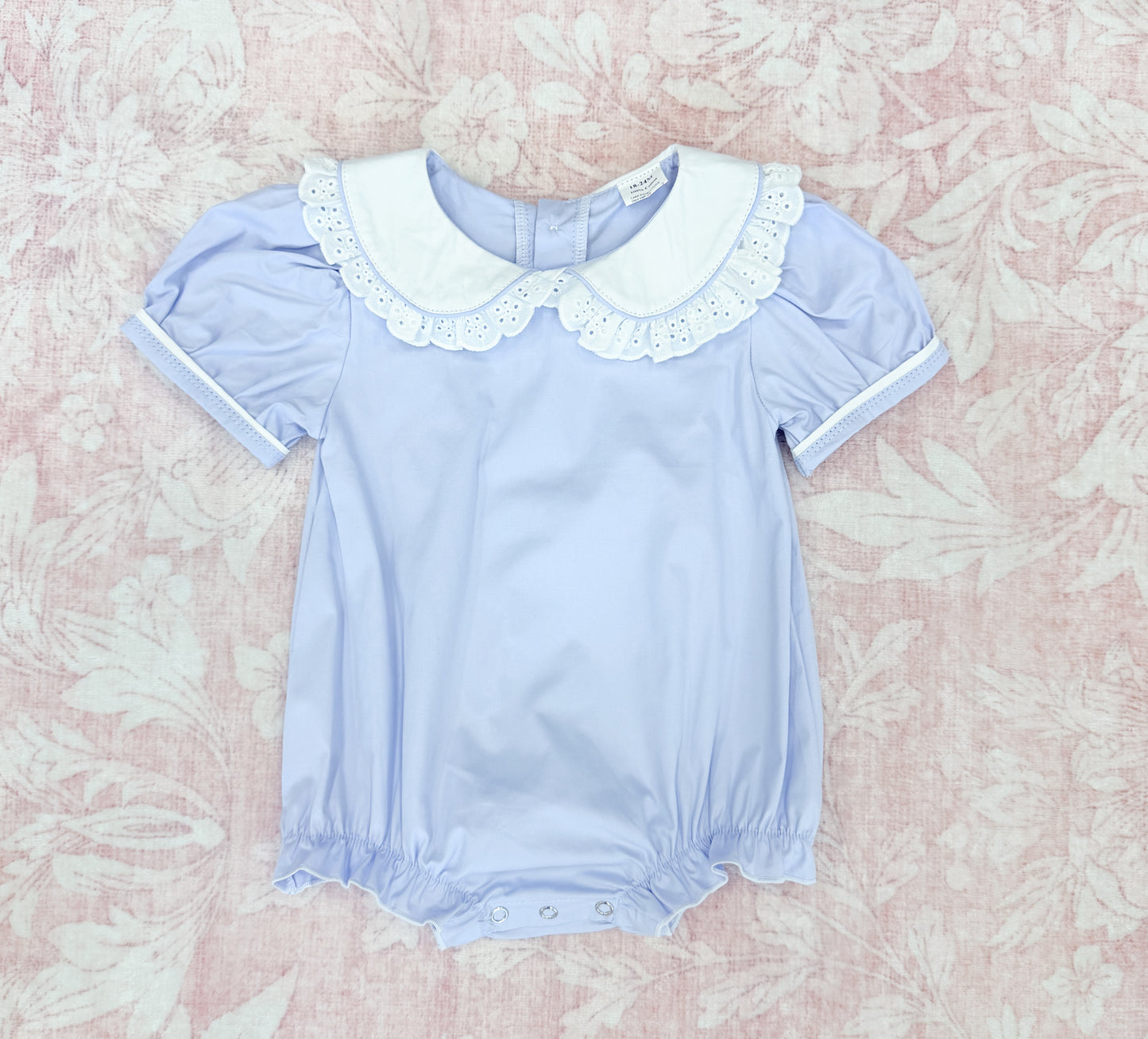 EYELET LACE LILAC BLUE WOVEN GIRL BUBBLE