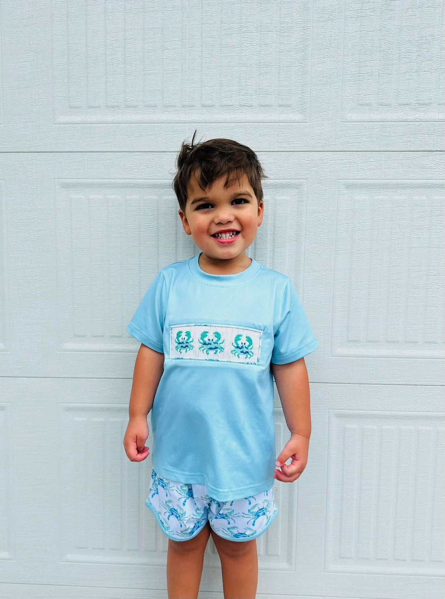BLUE CRAB BOY SHORT SET