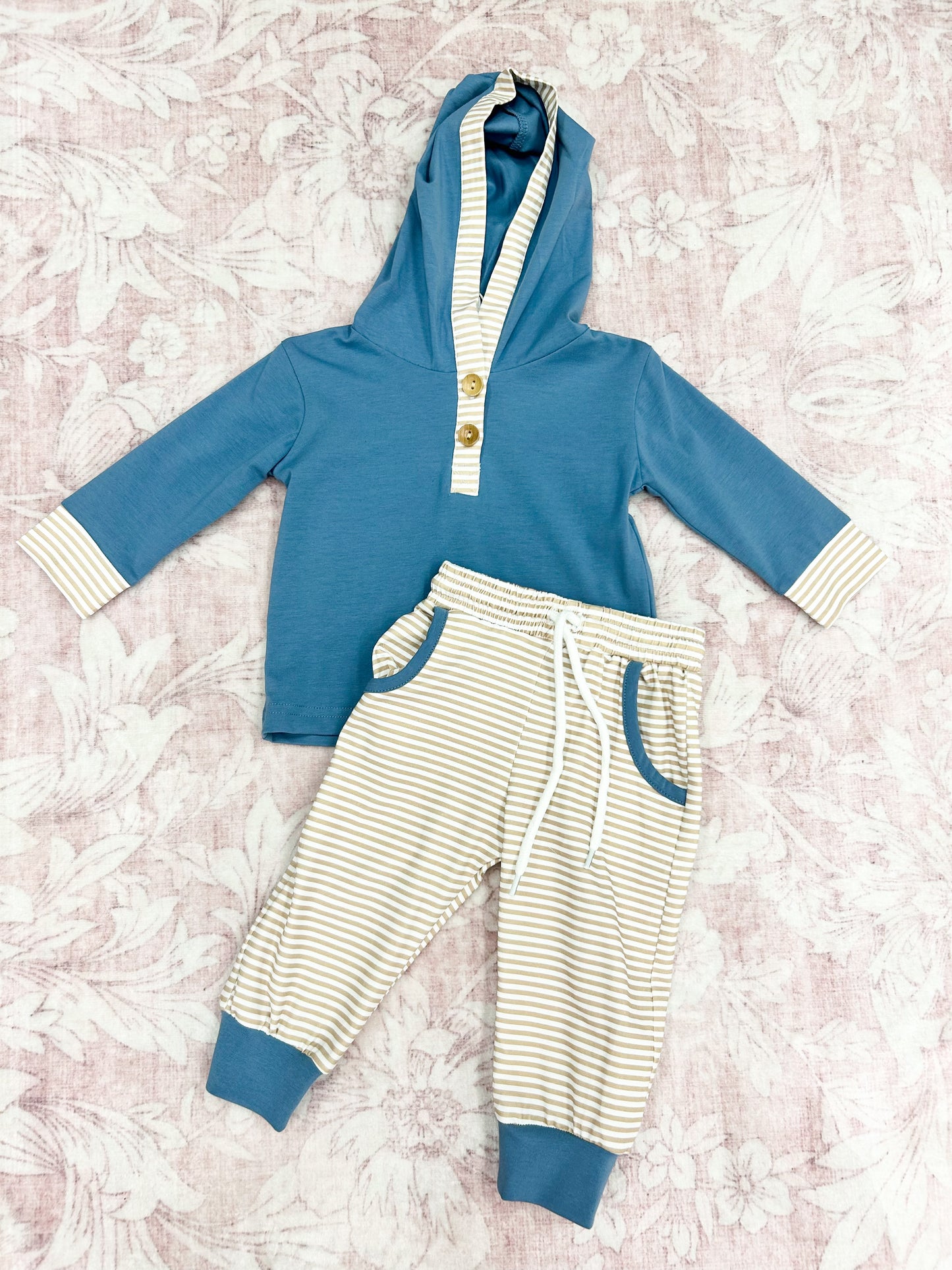 BLUE STONE & STRIPES BOY PANT SET