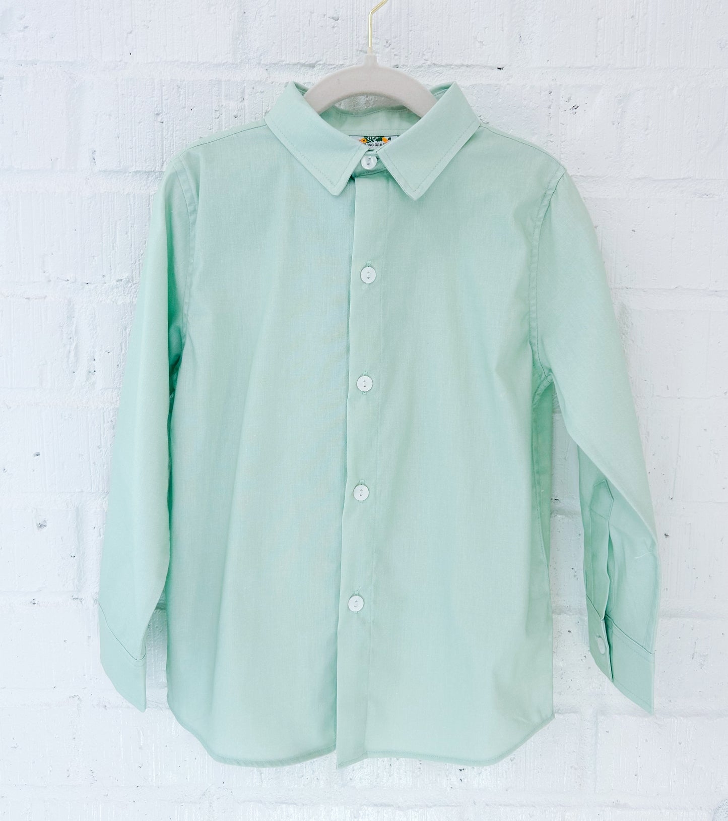 BOYS SEAFOAM SUNDAY BUTTON UP