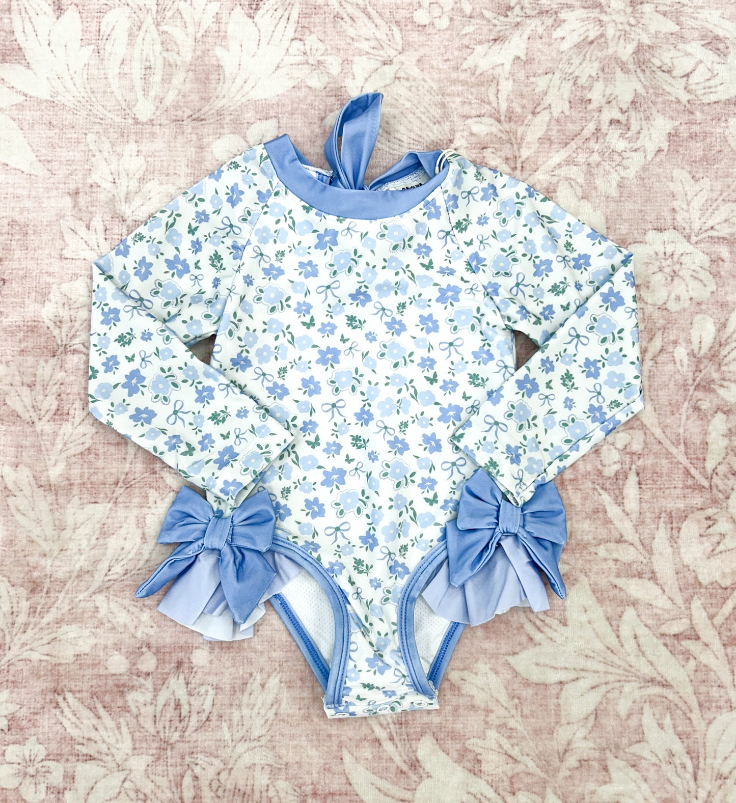 GIRLS HARLEE FLORAL 1PC RASHGUARD SWIMSUIT