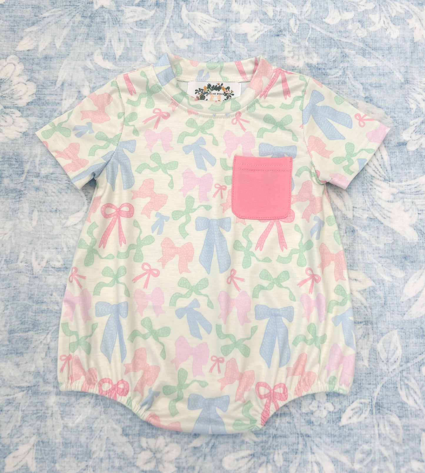 GIRLS PASTEL BOW KNIT PLAY BUBBLE