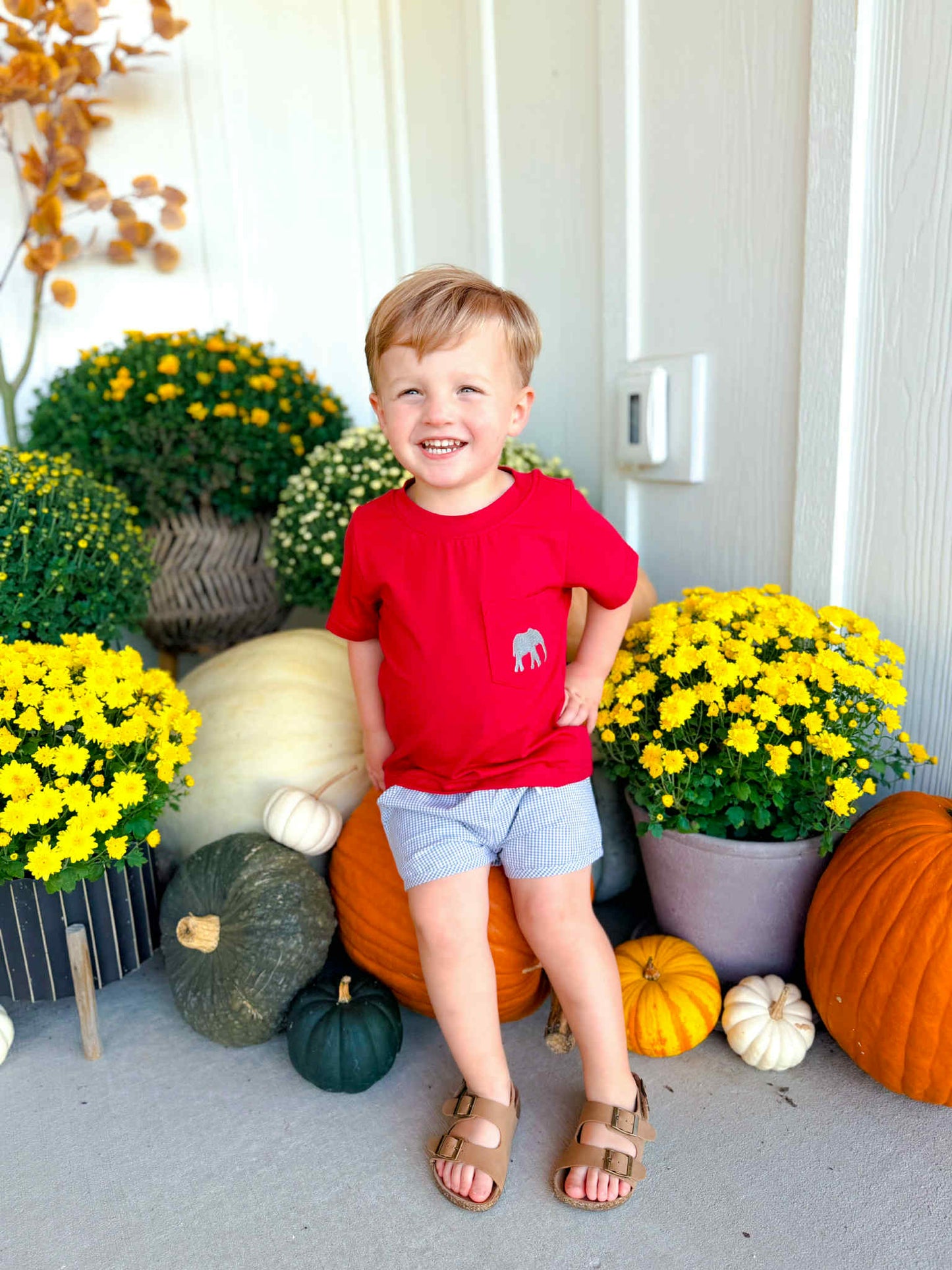 WHEN THE TIDE ROLLS BOY SHORT SET