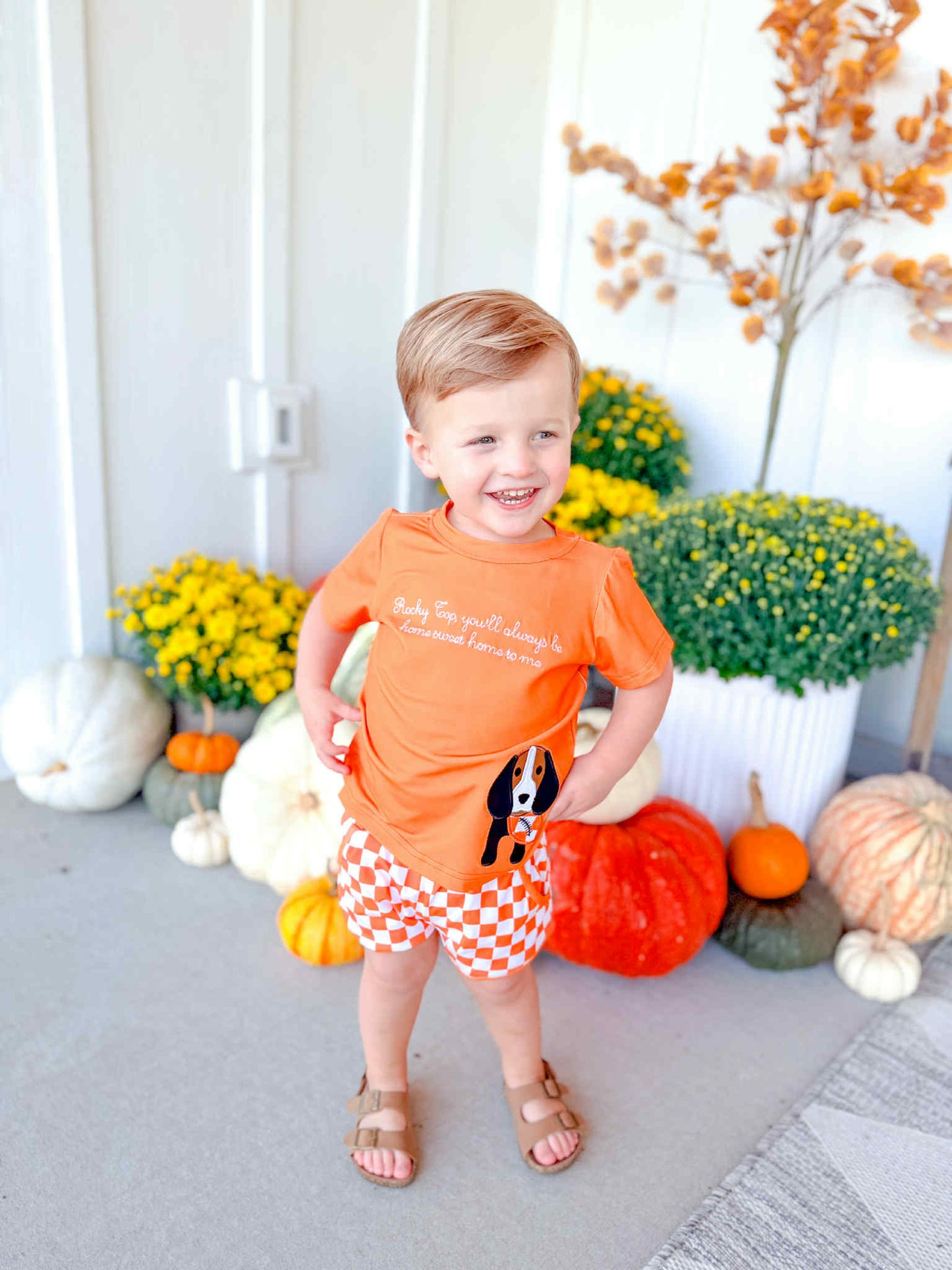 SMOKEY APPLIQUE BOY SHORT SET