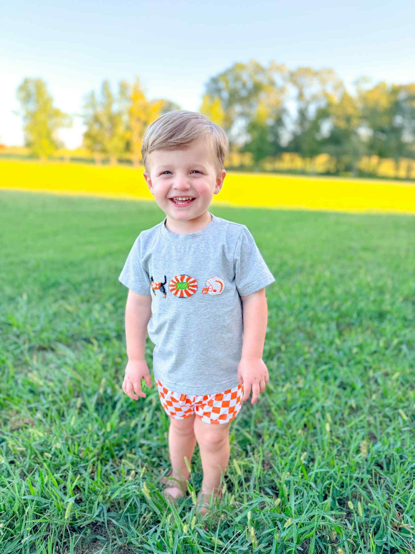 FULMER'S FRENCH KNOT BOY SHORT SET