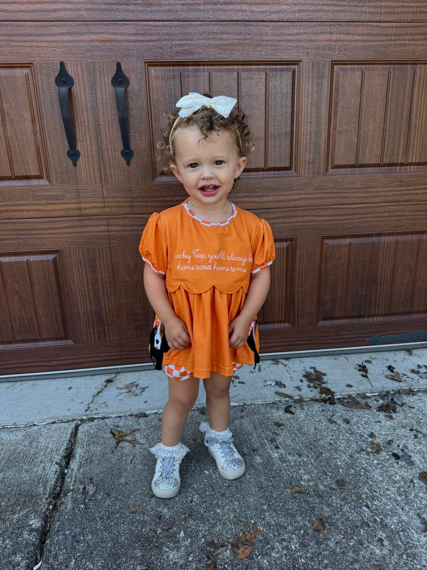 SMOKEY APPLIQUE GIRL SHORT SET