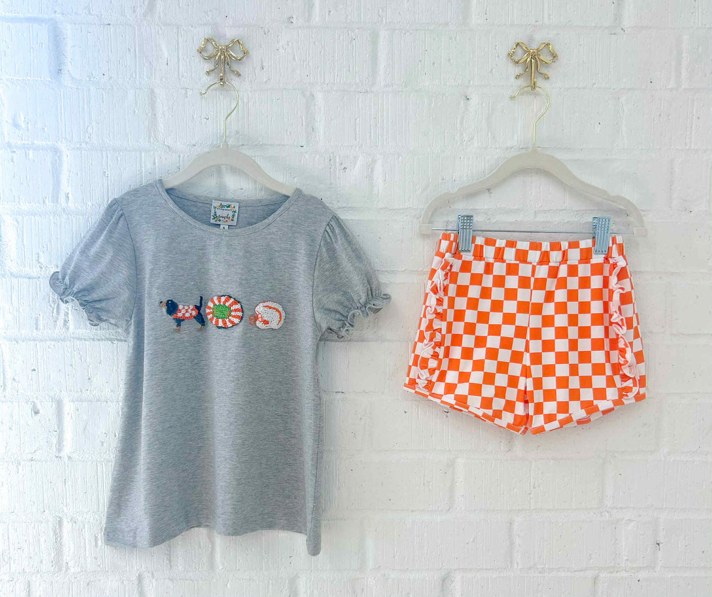 FULMER'S FRENCH KNOT GIRL SHORT SET