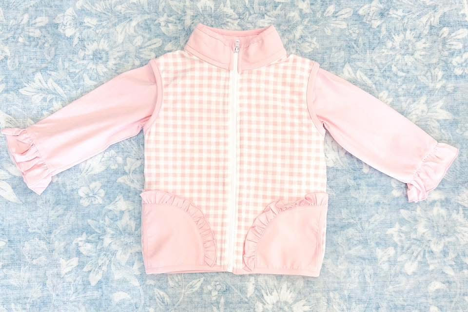 PINK GINGHAM VEST SET