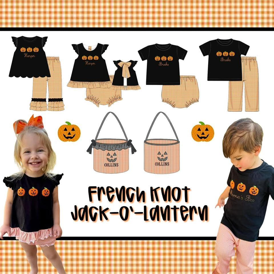 WS PO87: French Knot Jack-O-Lantern