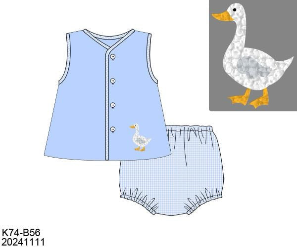 FRENCH KNOT GOOSE DIAPER SET