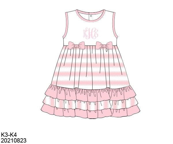 STRIPED MONOGRAM KNIT DRESS