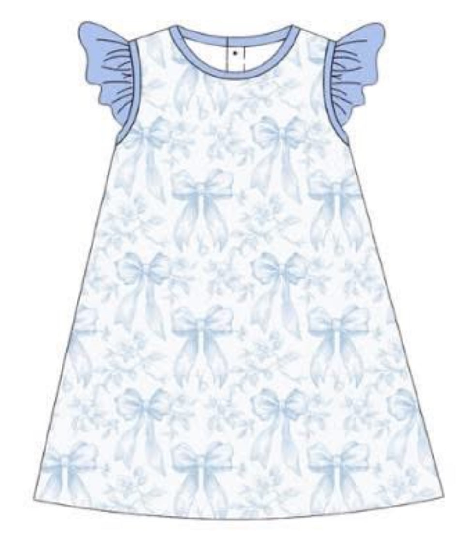 WS Black Friday: Girls Blue Bows Dress