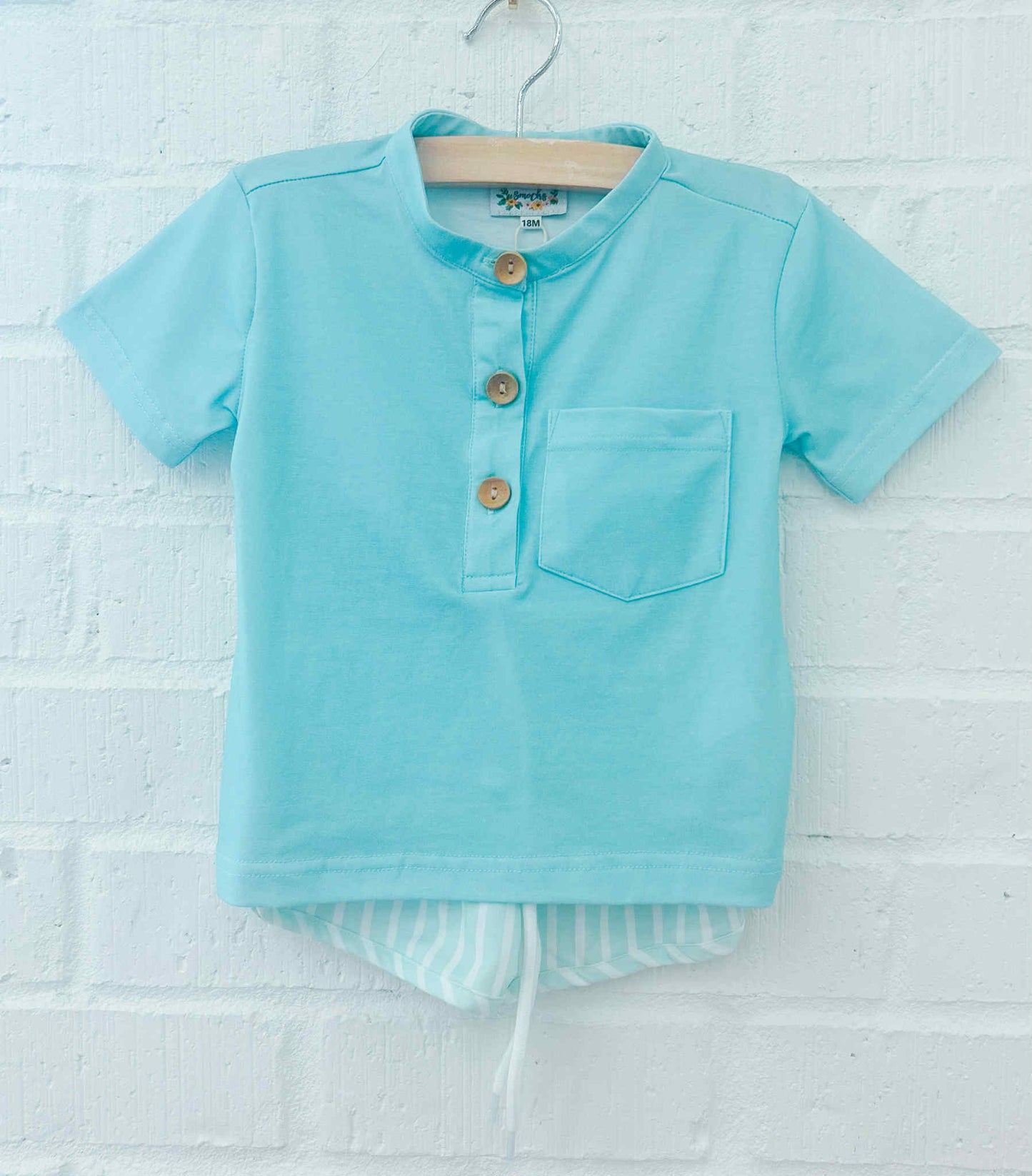 PATCHWORK & STRIPES BOY SHORT SET