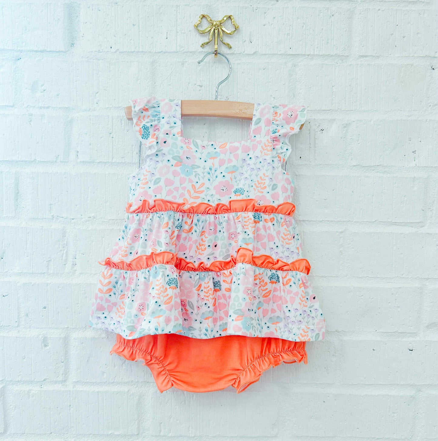 SPRING PEACH BLOOMER SET
