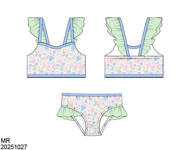 WS PO82: Girls Cottage Dreams 2pc. Swim