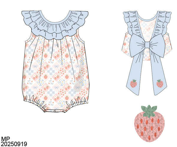 WS PO82: Girls Berry Cute Patchwork Bubble