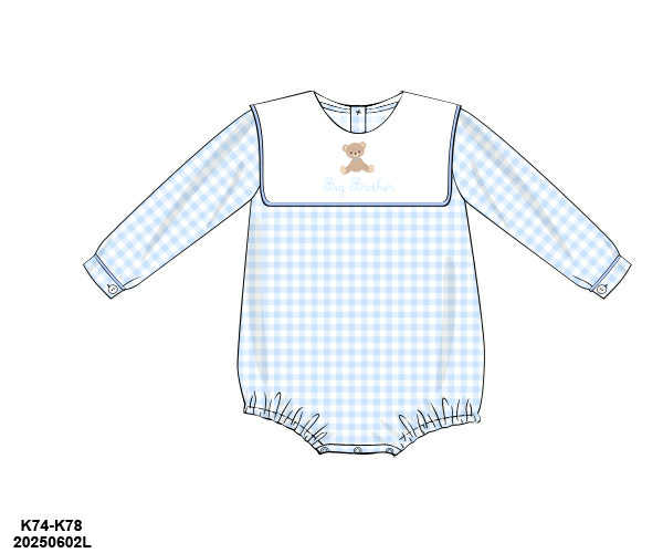 WS PO80: Boys Embroidered Bear Bubble