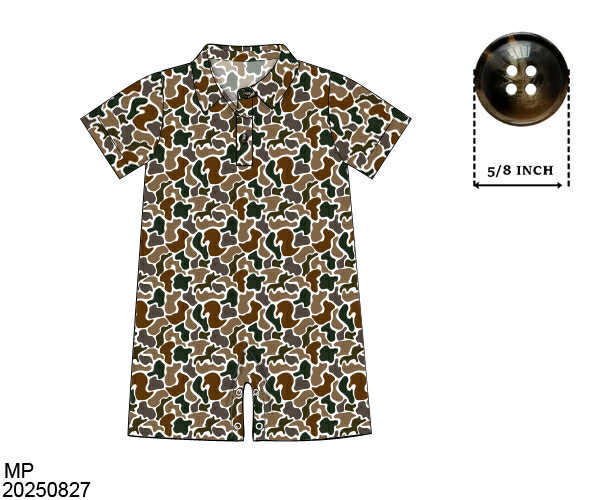 WS PO82: Boys Duck Camo Romper