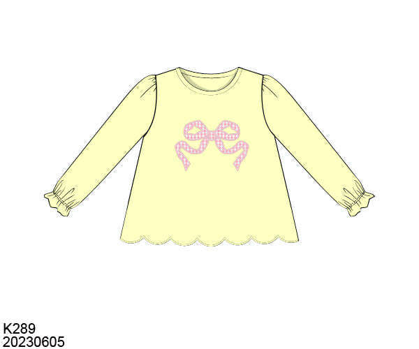 WS PO80: Girls Pink Bow Shirt Only