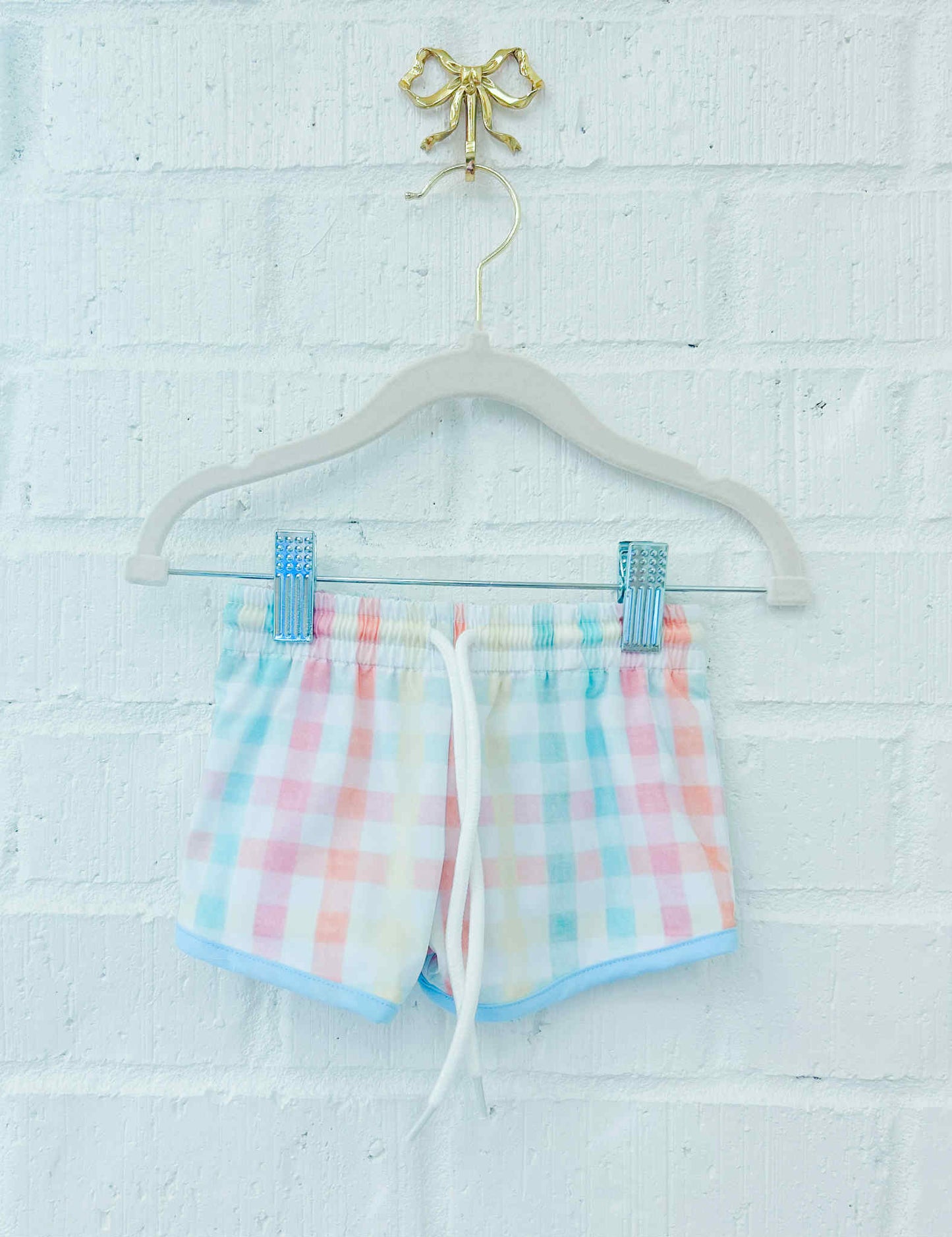 BEACHY GINGHAM SWIM BOY TRUNKS