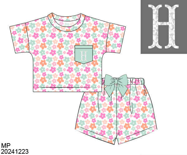 WS PO82: Girls Spring Casual Short Set