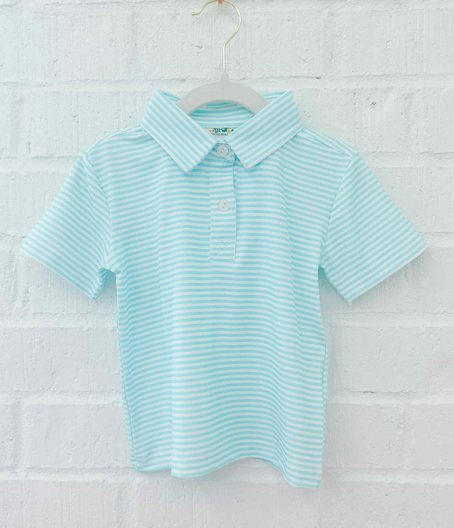 BOYS LIGHT BLUE STRIPE POLO