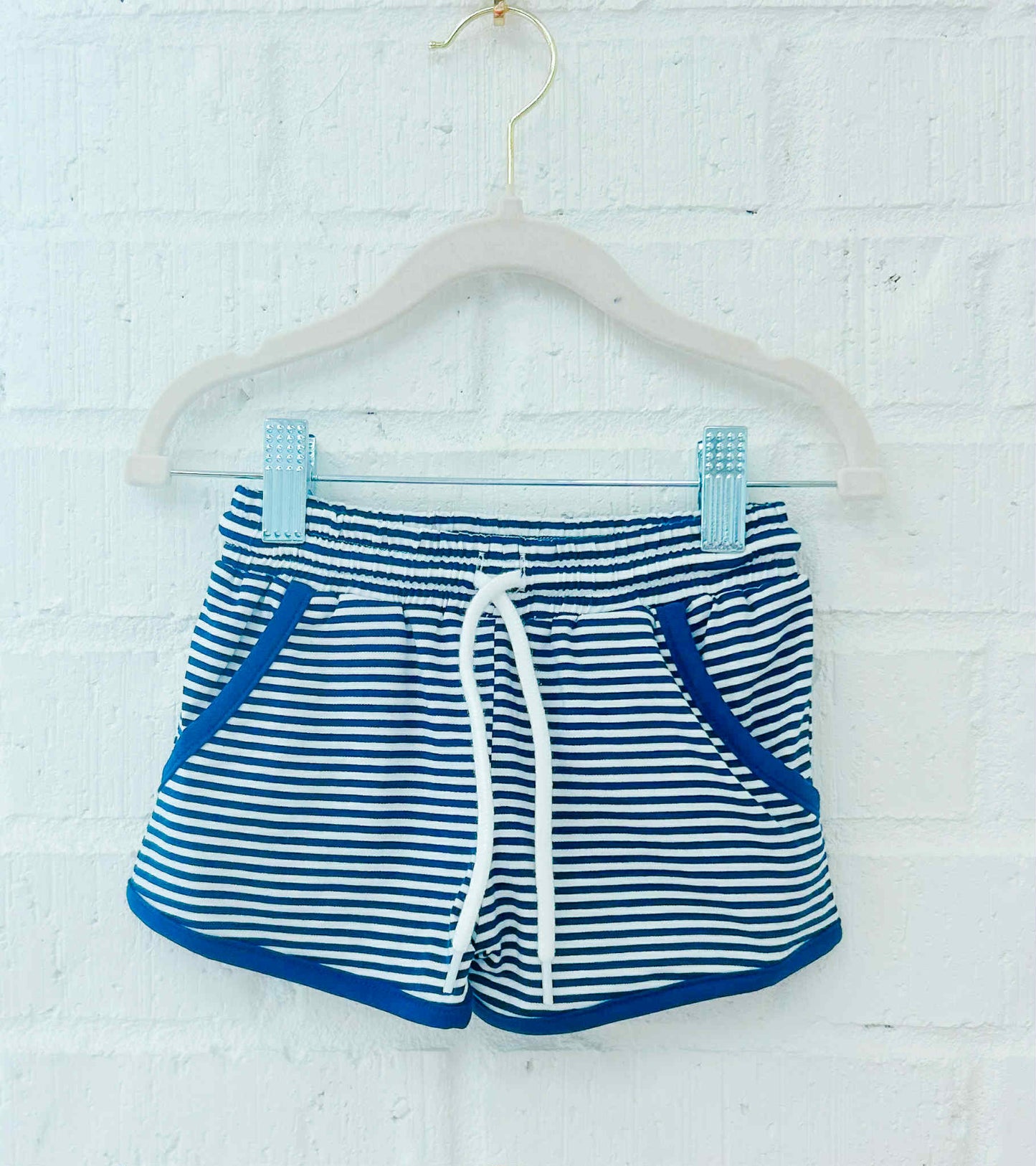 BOYS NAVY STRIPE KNIT SHORTIES