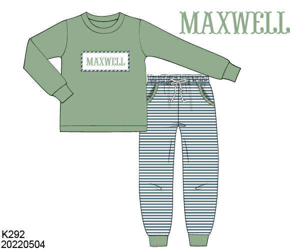 WS PO80: Boys Sage Name Smock Play Set