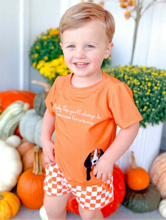 SMOKEY APPLIQUE BOY SHORT SET