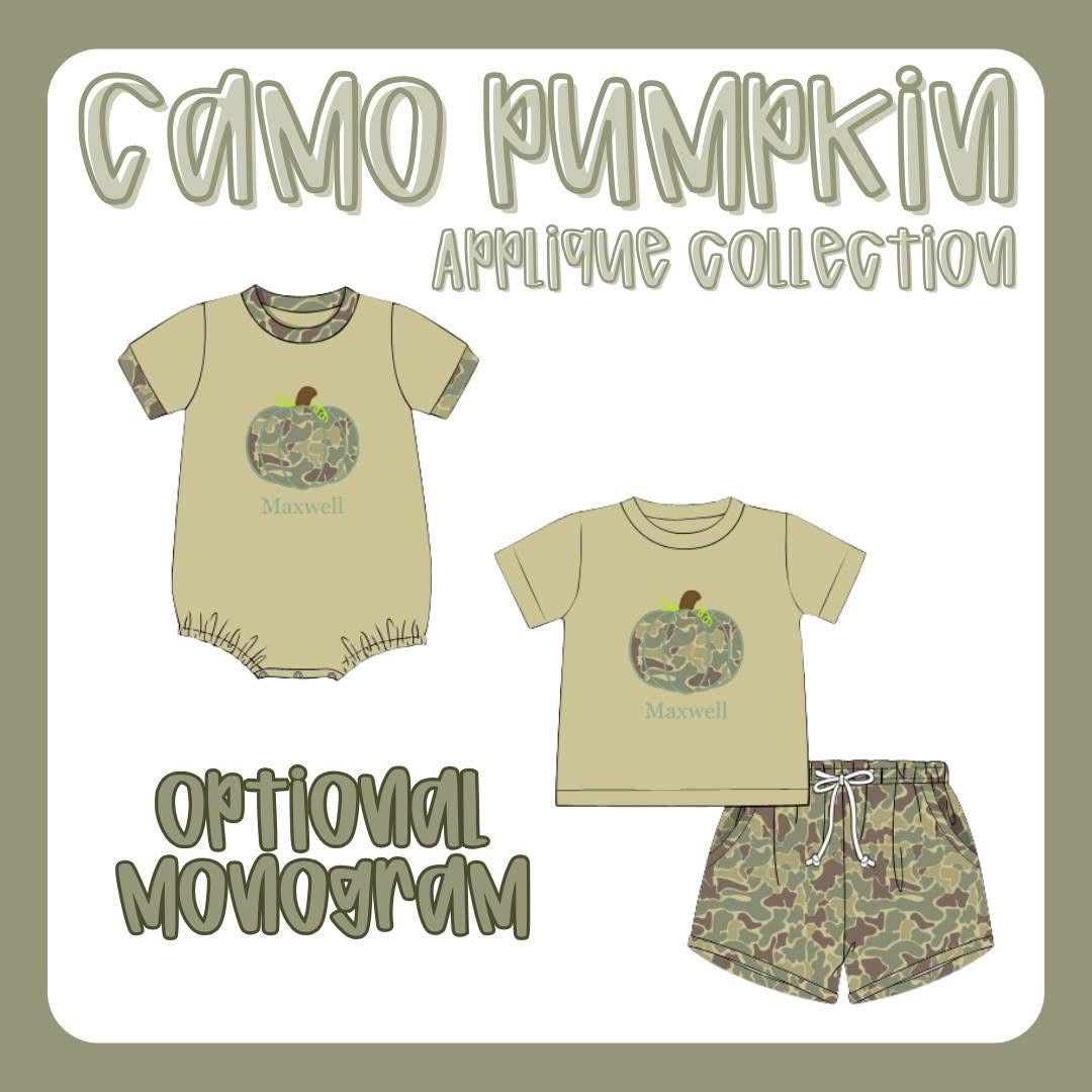 CAMO PUMPKIN BOY SHORT SET